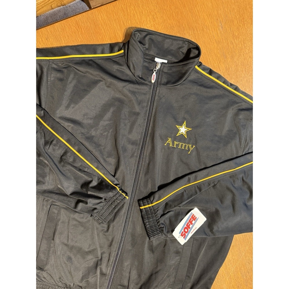 Soffe US Army PT‎ Jacket XL Black Gold Full Zip Military NWT Track USA